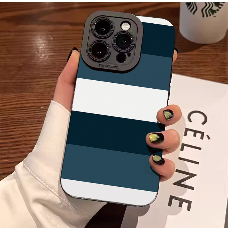 Phone Cases For Samsung S22 - Blue White Striped Pattern Phone Case