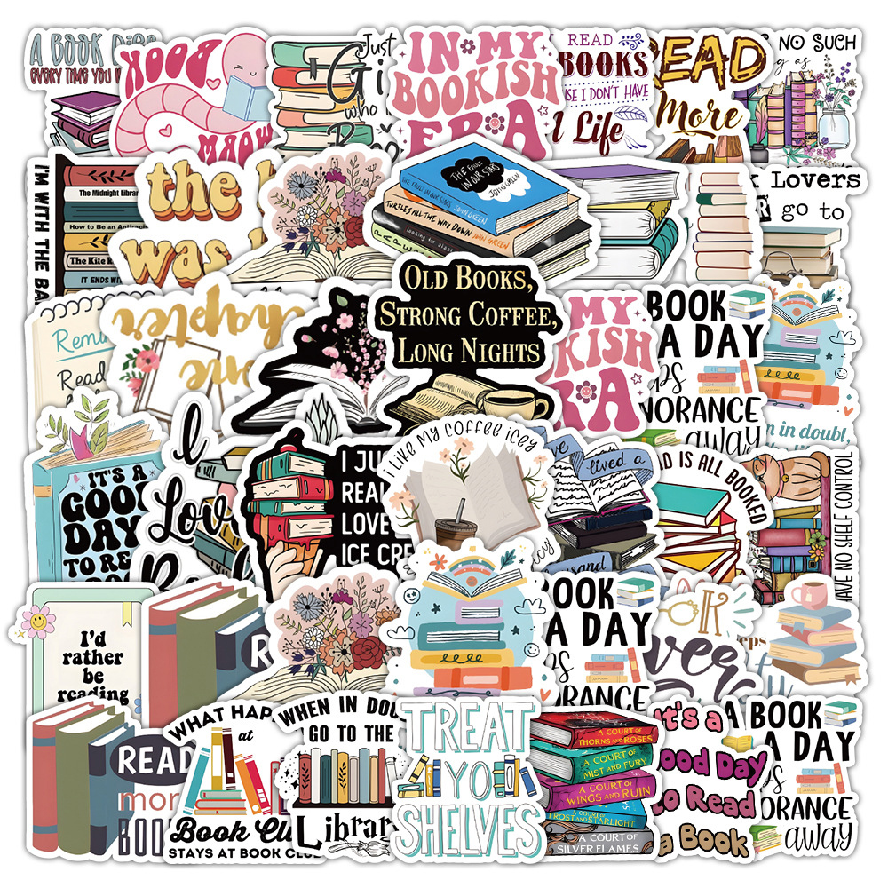 Phone Cases Wholesale - 10/30/50pcs Book Reading Cartoon Stickers Funny