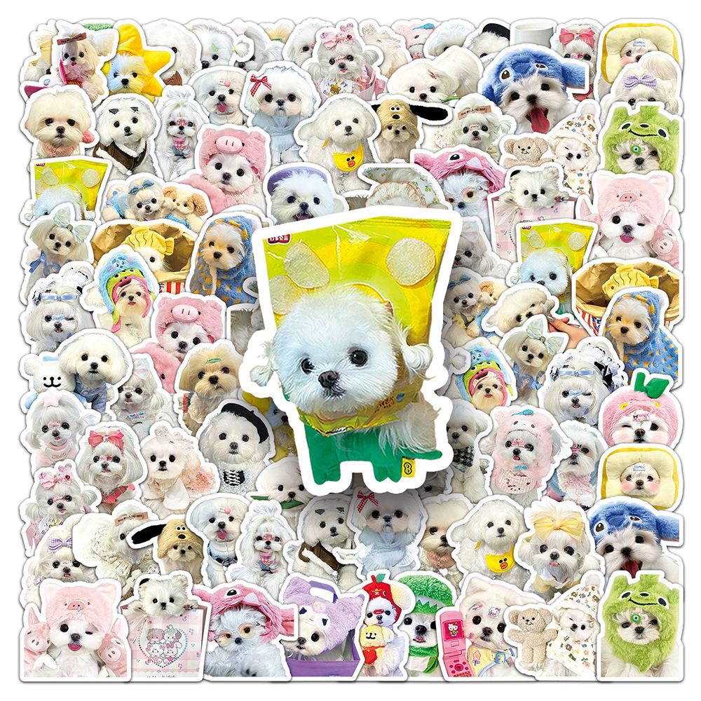 Phone Cases Wholesale - 10/30/50pcs Cute Maltese Dog Stickers Decals