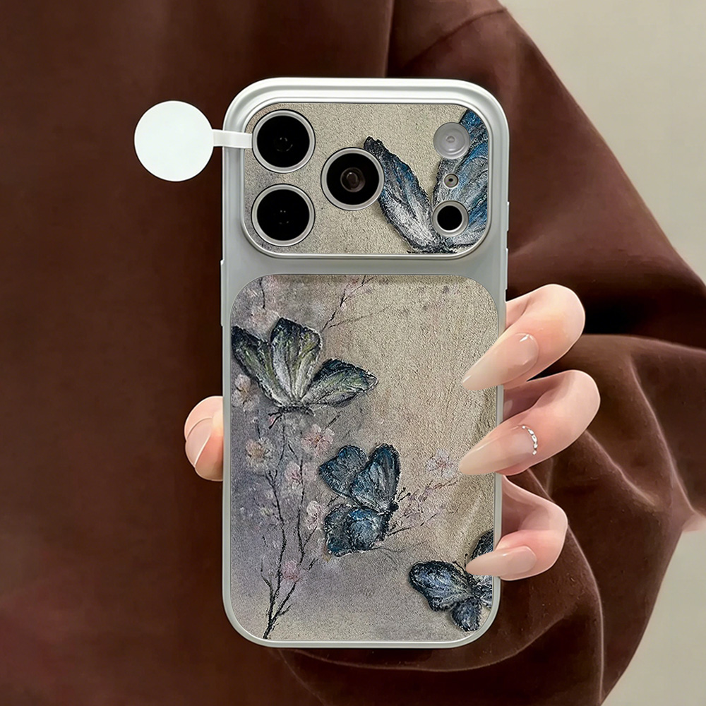 Phone Cases Leather - Blue Butterfly PU Leather Phone Case