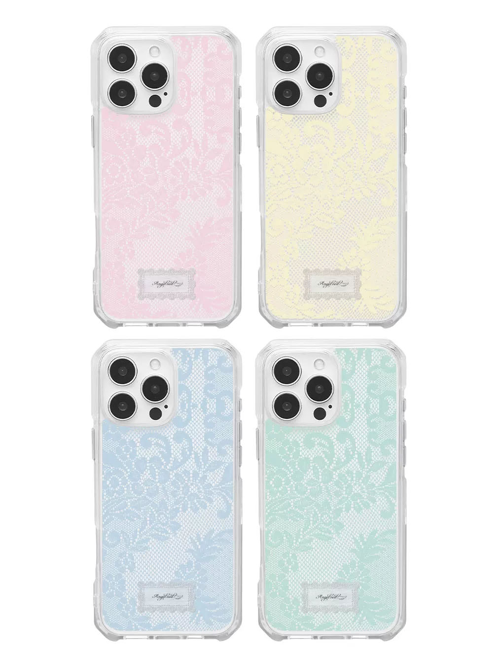 Phone Cases Transparent - Korean Ins Colored Lace Sweet Girl