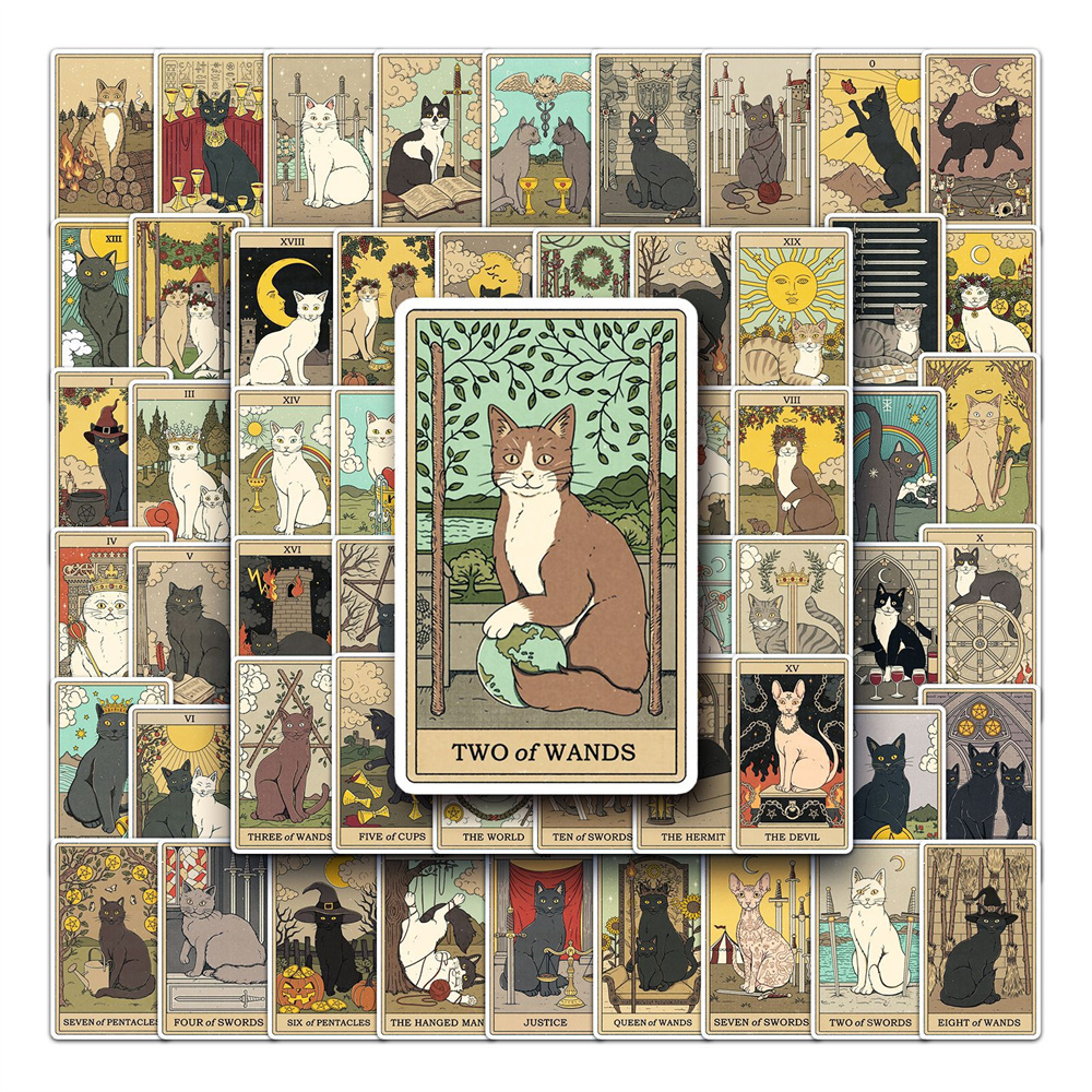 Phone Cases Wholesale - 10/30/50PCS Cartoon Cat Tarot Card DIY