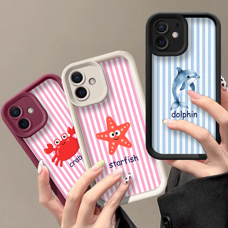 Phone Cases Pixel 10 - Summer Cool Shark Crab Striped Printed
