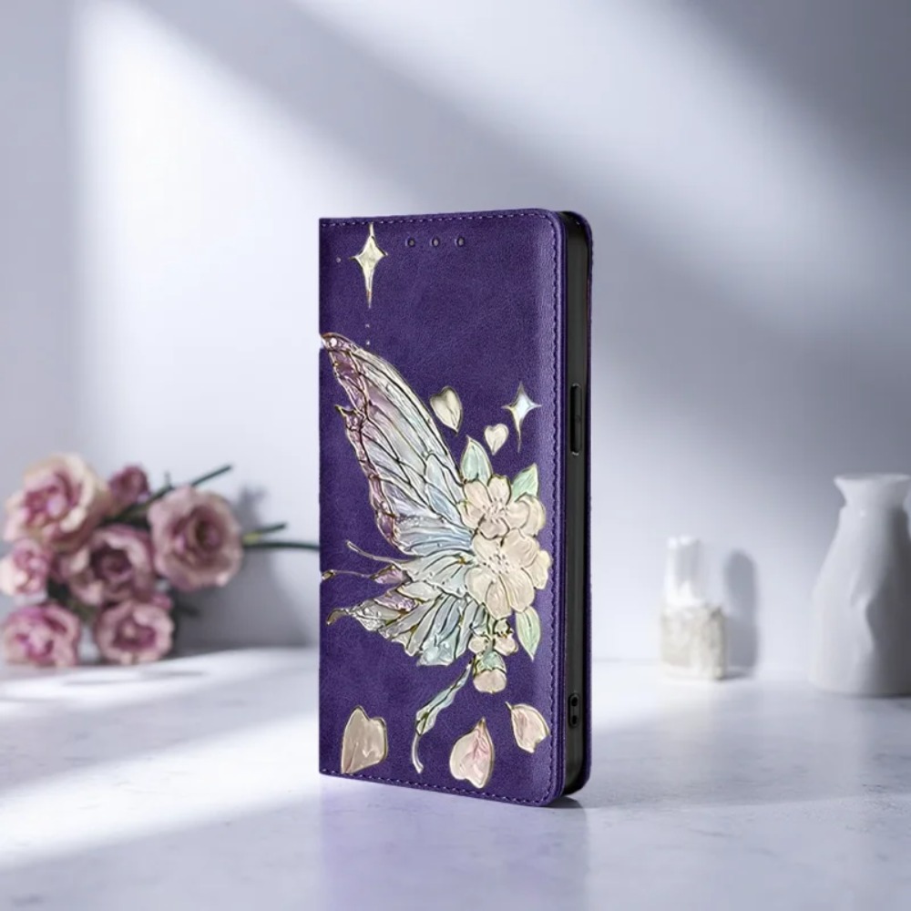 Phone Cases For Samsung S22 - Painted Magnetic Flip Leather Wallet Case