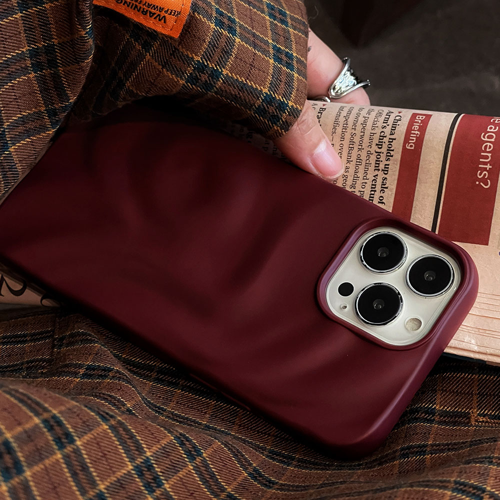 Ins Winter Wine Red 3D Pleats  - Phone Cases Ysl recensione e prezzo