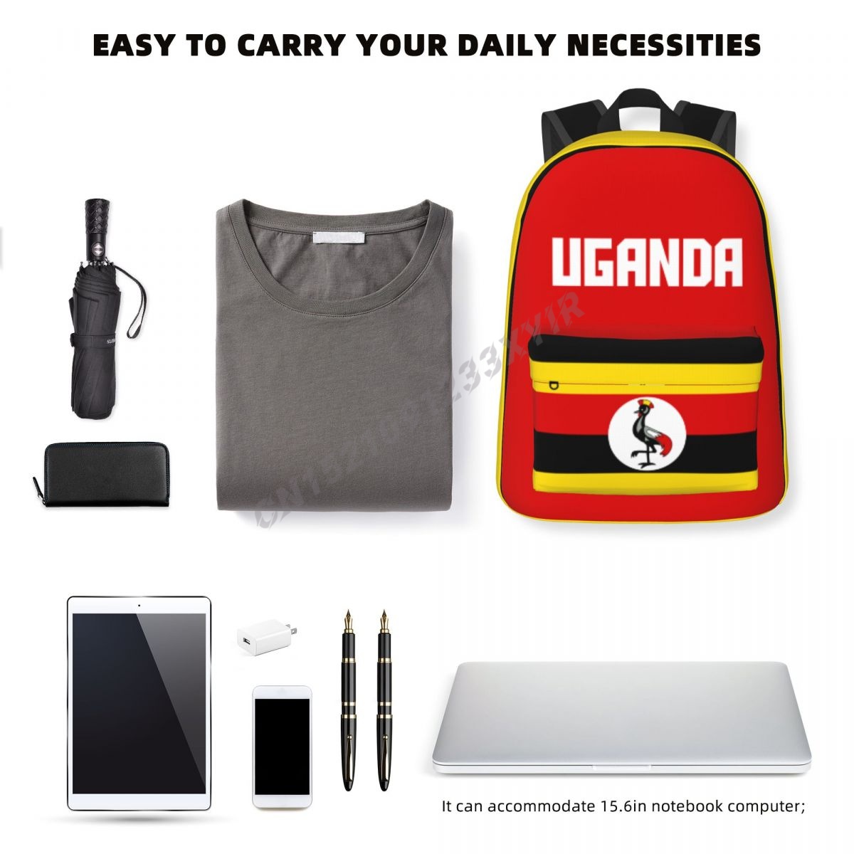 Unisex Backpack Uganda Flag Ug - Phone Cases Uganda recensione e prezzo