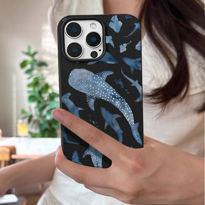 Ocean Shark Whale Pattern Phon - Phone Cases Leather recensione e prezzo