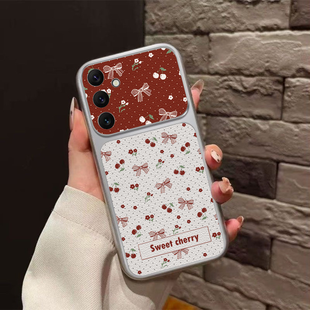 Red Cherry Bow And Flower Leat - Phone Cases Leather recensione e prezzo