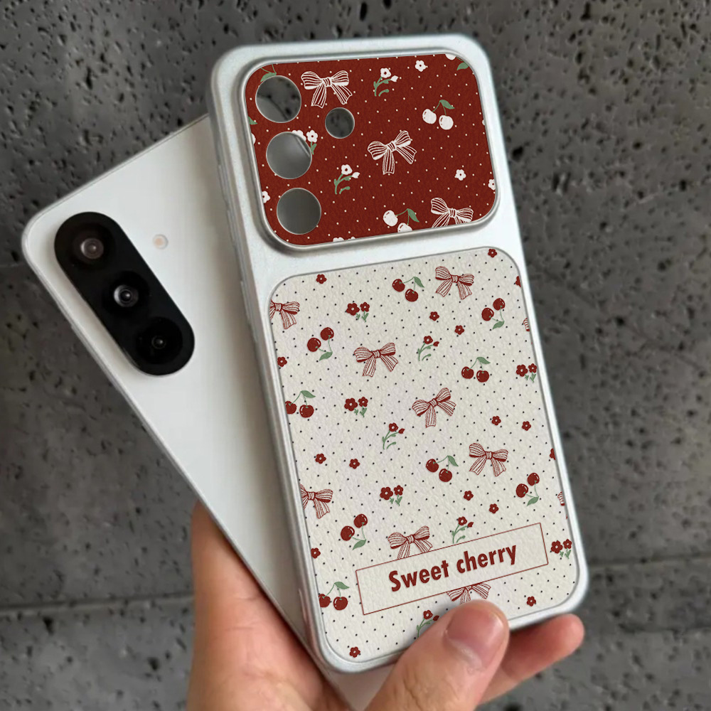Red Cherry Bow And Flower Leat - Phone Cases Leather recensione e prezzo