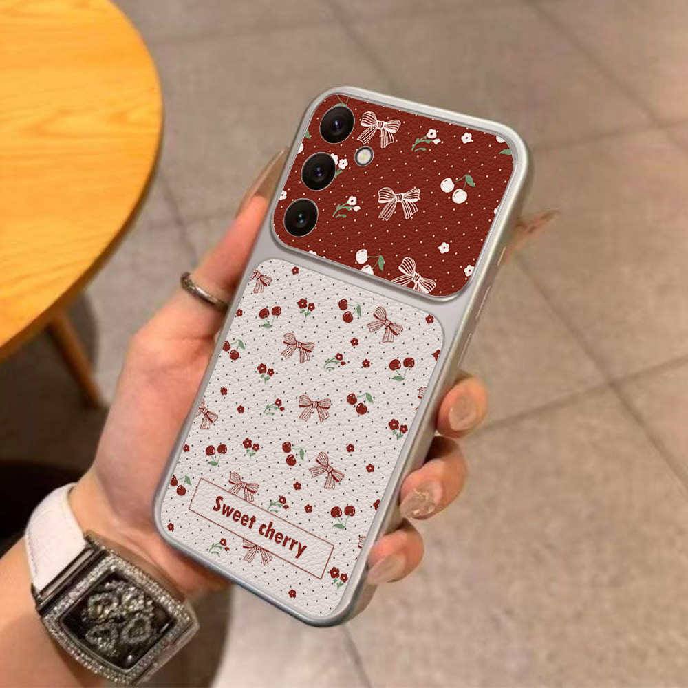 Red Cherry Bow And Flower Leat - Phone Cases Leather recensione e prezzo