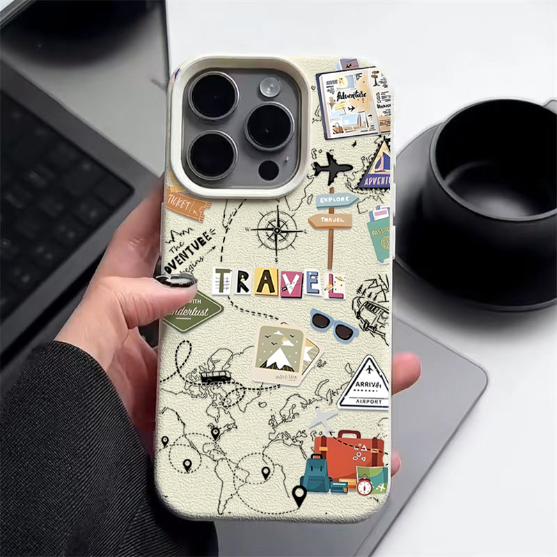 Travel Map Pattern Phone Case  - Phone Cases Leather recensione e prezzo