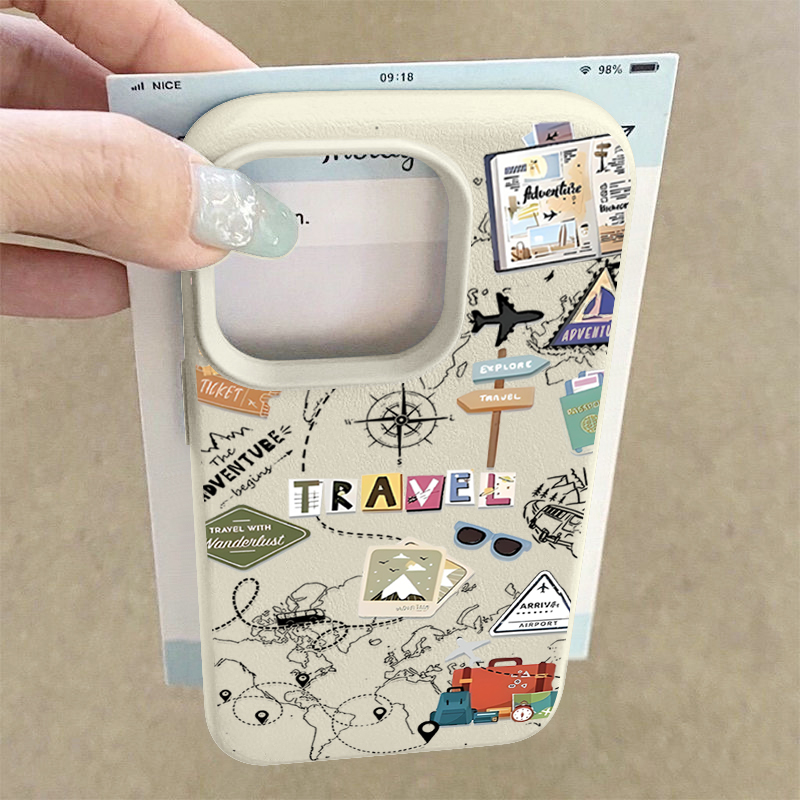 Travel Map Pattern Phone Case  - Phone Cases Leather recensione e prezzo