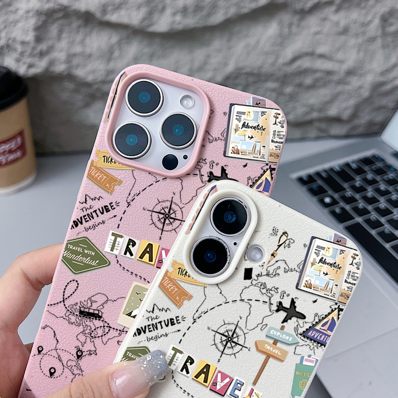 Travel Map Pattern Phone Case  - Phone Cases Leather recensione e prezzo