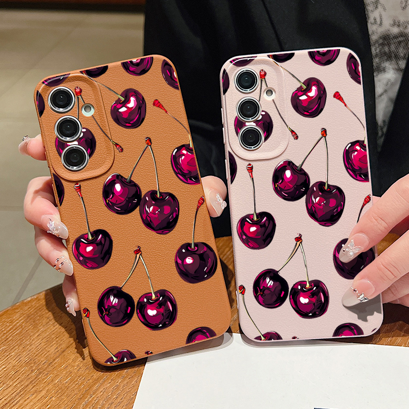 Wine Red Cherry Printed Phone  - Phone Cases Leather recensione e prezzo