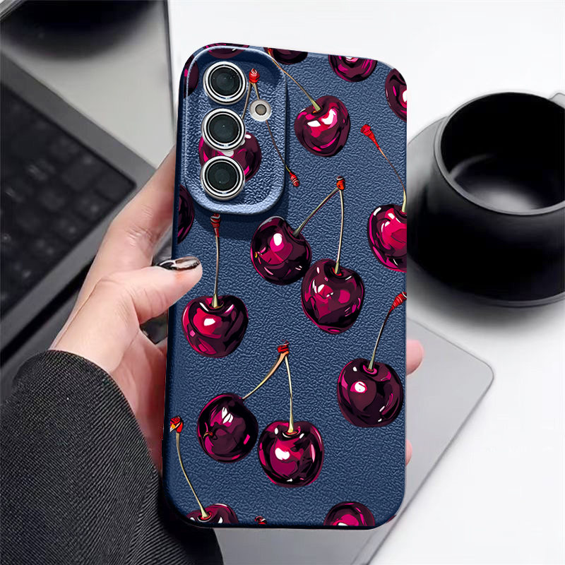 Wine Red Cherry Printed Phone  - Phone Cases Leather recensione e prezzo