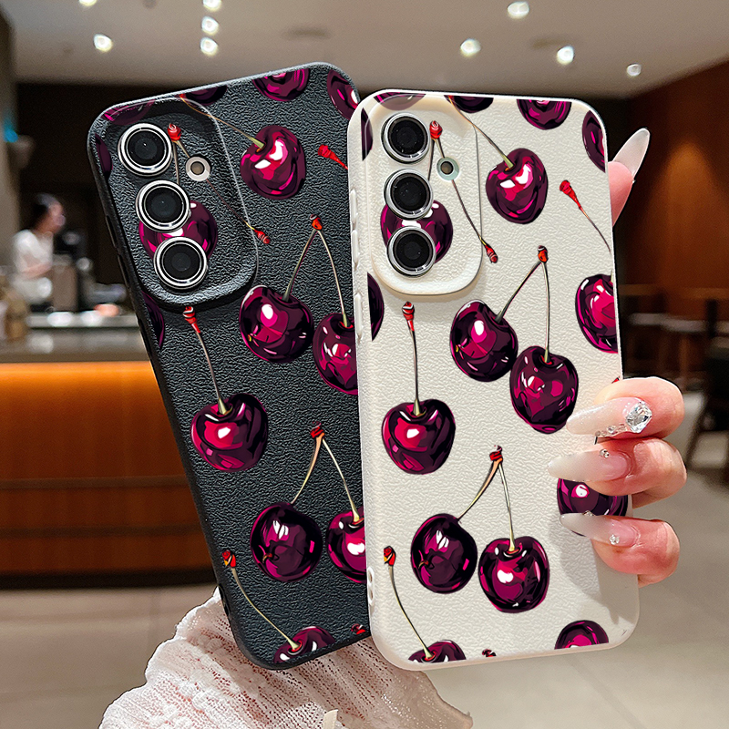 Wine Red Cherry Printed Phone  - Phone Cases Leather recensione e prezzo