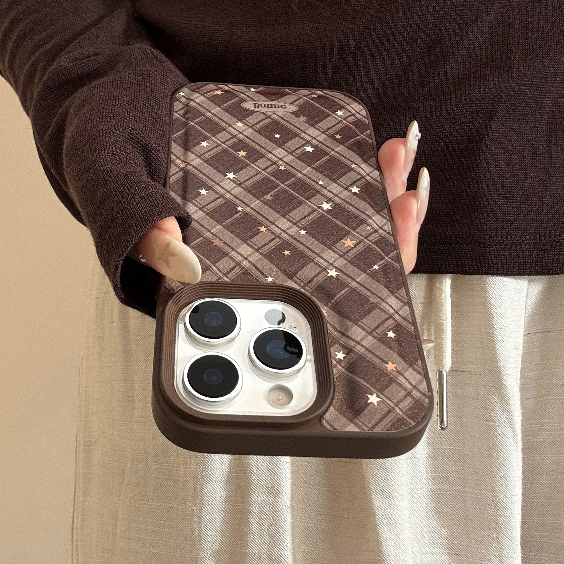 Korean Geometric Checkered Pat - Phone Cases Leather recensione e prezzo