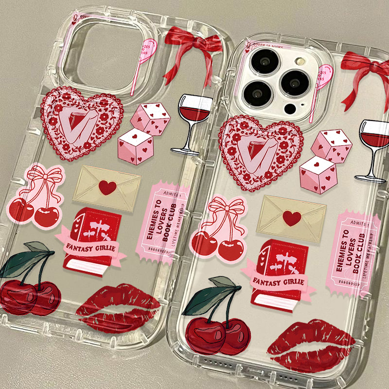 Korean Cute Cherry Bow Phone C - Phone Cases Transparent recensione e prezzo
