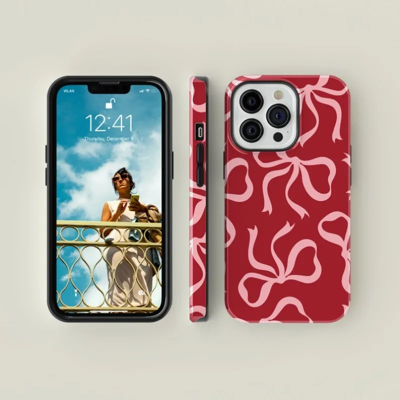 Pink Bows on Red Case For IPHO - Phone Cases Ysl recensione e prezzo