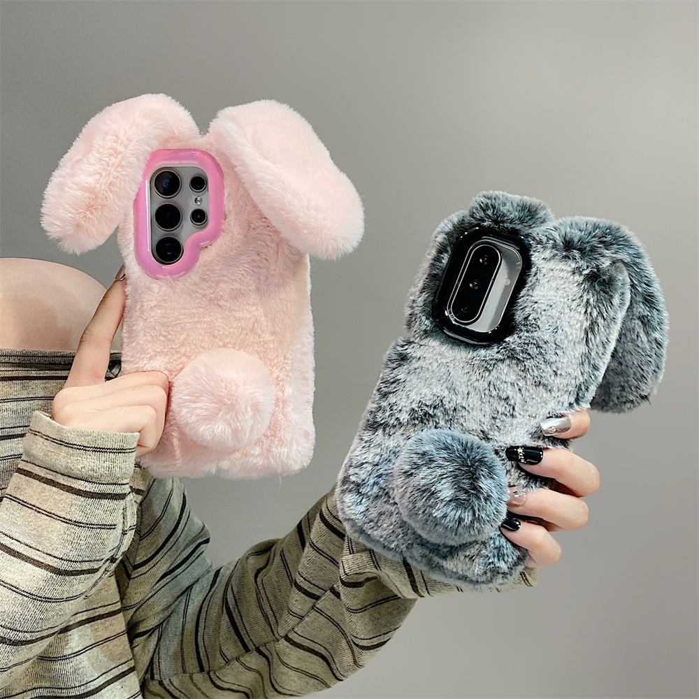 Cute Rabbit Ears Fluffy Stand  - Phone Cases For Samsung recensione e prezzo