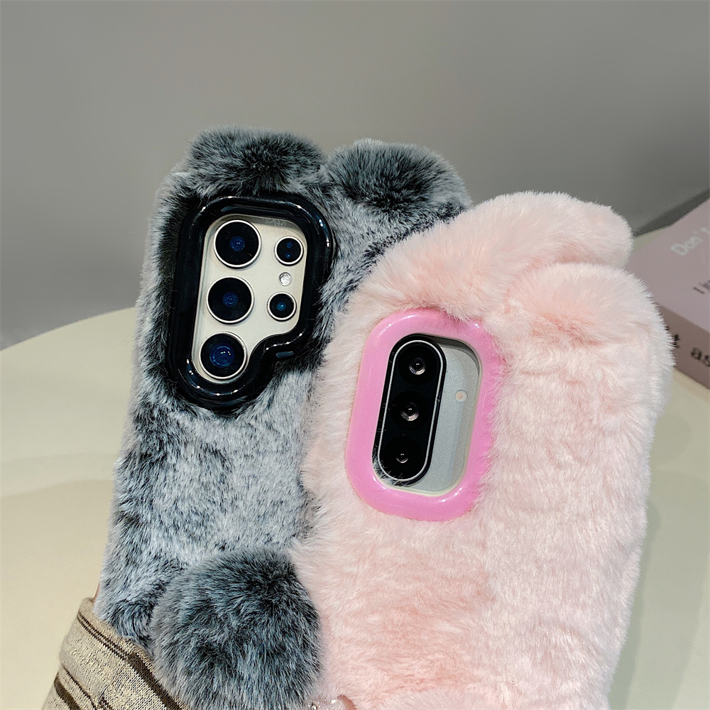 Cute Rabbit Ears Fluffy Stand  - Phone Cases For Samsung recensione e prezzo