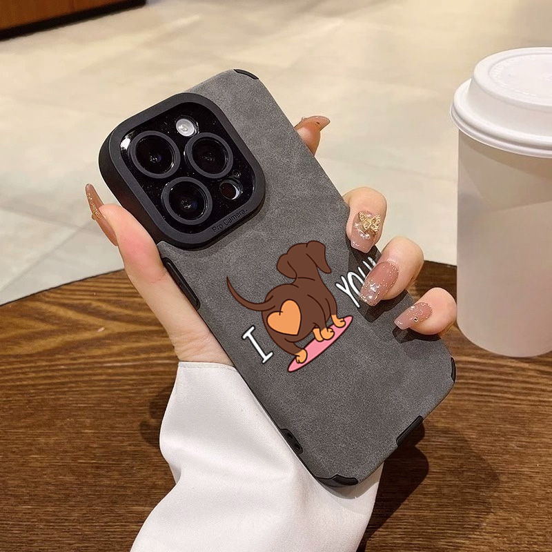 Cute Dachshund Heart Print Pho - Phone Cases Leather recensione e prezzo